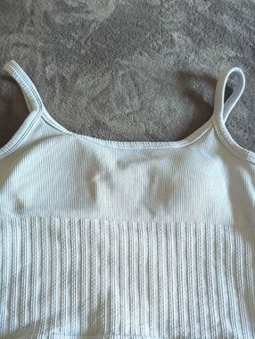 Mooslover Grey/ Blue Knit Tank With Built In Bra